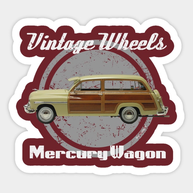 Vintage Wheels - Mercury Wagon Sticker by DaJellah